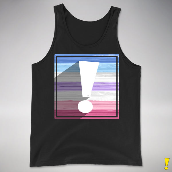 Bigender Pride Flag Exclamation Point Premium Tank Top - Black